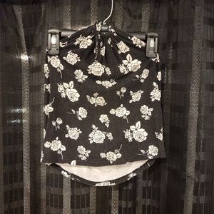 Black and White Halter Top